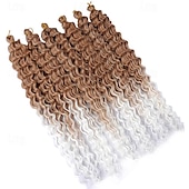levne Clip in Extensions-latinskoamerické háčkované vlasy 14 palců 18 palců 22 palců 6ks / balení havajská kudrna hluboké vlnění háčkované vlasy ocean wave syntetické vlasy cop háčkování prodlužování vlasů