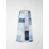abordables Pantalons décontractés imprimés pour hommes-Pantalon décontracté imprimé en 3D à carreaux color block pour hommes, taille élastique, cordon de serrage, coupe ample, jambe droite, pantalon de plage d&#039;été s à 3xl