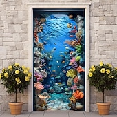 levne Garážové a dveřní bannery-podvodní jeskyně dveřní kryty dveří gobelín dveřní záclona dekorace pozadí dveřní prapor pro přední dveře statek dovolená party dekor zásoby