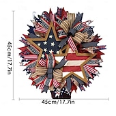 Недорогие Оформление Дня Независимости-патриотический венок ко Дню независимости, праздничный венок с принтом флага США, красные, белые, синие гирлянды, венки, 4 июля, настенный декор, венки для входной двери, уличный приветственный знак, дверные вешалки