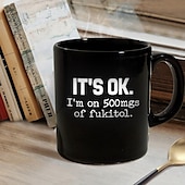 cheap Mugs &amp; Cups-Graphic Letters Daily Designer Retro Vintage Mug,Ceramic Funny Coffee Mug Black, Father&#039;s Day Gift 1.2oz/330ml