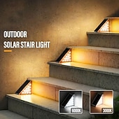 Недорогие Наземные огни-Солнечные фонари на террасе с датчиком движения, светильники для ступенек, водонепроницаемые уличные светильники для ступенек, автоматическое включение/выключение солнечных фонарей для ступенек, лестниц, крыльцо, двор, патио, дорожка, украшение