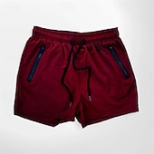 economico Pantaloncini casual-Per uomo Pantaloncini da sudore Pantaloncini Pantaloncini casual Cerniera A cordoncino Vita elastica Liscio Comfort Breve Per eventi Spiaggia Fine settimana Di tendenza Informale Nero Bianco Media