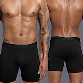 cheap Men&#039;s Boxers Underwear-Multi Packs 5pcs Men&#039;s Black+Gray+Blue+Wine Underwear Shorts Biker Shorts Elastic Waist Plain Outdoor Daily 95% Cotton All Seasons