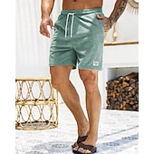 abordables Bermudas estilo casual-Hombre Pantalón corto Pantalones cortos casuales Pantalones cortos de pana Bolsillo Correa Cintura elástica Plano Comodidad Corto Festivos Playa Fin de semana Moda Casual Negro Amarillo Microelástico
