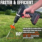 cheap Camping Accessories-8/16pcs Screw in Tent Stakes 8&quot; - Ground Anchors Screw in Hexagonal Spiral Glow-in-the-Dark Tent Pegs - Outdoor Night-Light Rotatable M8 Carbon Steel Hexagonal Plastic Head 20cm Threaded Tent Pegs