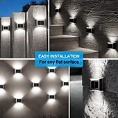 cheap Outdoor Wall Lights-2/4pcs Solar Wall Light Up and Down Outdoor IP65 Waterproof LED Step Light Solar Fence Lights For Outdoor Yard Garden Lawn Patio Courtyard Fences Driveway Pathway Decoration