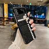 cheap Samsung Cases-Phone Case For Samsung Galaxy Z Flip 7 Z Flip 6 Z Flip 5 Z Flip 4 Z Flip 3 for Women Girl Bling Glitter Shiny Shockproof Bow tie TPU