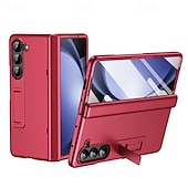 Недорогие Чехлы для Samsung-телефон Кейс для Назначение SSamsung Galaxy Z-сгиб 6 Z Fold 5 Z Fold 4 Z Fold 3 Кейс на заднюю панель со стендом и протектор экрана Полная защита тела броня ПК