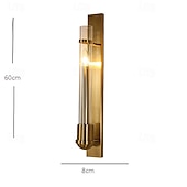 cheap LED Wall Lights-Wall Lamp Indoor Metal Glass Light Luxury Creative Living Room Tv Wall Background Wall Bedside Warm Light 1-Light 60*8*10Cm 110-120V 220-240V
