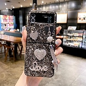Χαμηλού Κόστους Samsung Θήκη-τηλέφωνο tok Για Samsung Galaxy Z Flip 7 Z Flip 6 Z Flip 5 Z Flip 4 Z Flip 3 Πίσω Κάλυμμα Bling Glitter Shiny Ανθεκτική σε πτώσεις TPU Στρας Μεταλλικό
