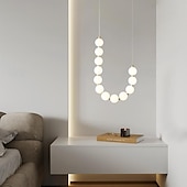 economico Luci a sospensione-lampada a sospensione a led, design a isola, lampada in vetro metallo creativa francese dal design unico, adatta per ville ed edifici duplex e scale, bianco caldo+bianco+luce neutra 110-120v 220-240v