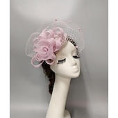 billige Coiffer-fascinators Hodeplagg Nett slørhatt Bryllup Damenes dag Med Kasket Blomster Hodeplagg Hodeplagg