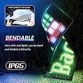 voordelige Decoratieve lichten-led auto teken ultra dunne flexibele led matrix paneel usb 5v bluetooth applicatie controle diy programmeerbare scrolling led teken voor auto party bruiloft festival, auto accessoires