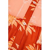 abordables robe décontractée imprimée-robe midi à fleurs et franges à col en V