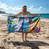 זול סטים של מגבות חוף-מגבת חוף שמיכות נוחות מסדרת הים מגבת רחצה מגבת הדפסה גדולה בהדפסה תלת מימדית מגבת רחצה מגבת סדין חוף שמיכה קלאסית 100% מיקרו סיבים