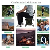 cheap Picnic &amp; Camping Accessories-Portable Foldable Camping Chair with Cooler Bag, Lightweight Backrest Stool Compact Folding Chair Seat, Outdoor Backrest Stool with Folding Backpack for Camping Hunting Fishing Hiking