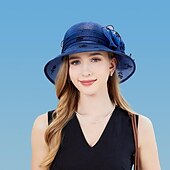 preiswerte Partyhut-Hüte Organza Tee-Party Kentucky Derby Elegant Mit Blumig Kopfschmuck Kopfbedeckung