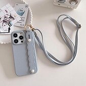 cheap iPhone Cases-Phone Case For iPhone 16 iPhone 15 Pro Max Plus iPhone 14 13 12 11 Pro Max Plus Mini SE for Women Girl with Stand Holder with Lanyard with Wrist Strap Retro TPU PU Leather