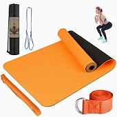 voordelige Anti-stress-tpe6mm tweekleurige yogamat set van vijf stuks voor sport fitness stretching latex 2080 weerstandsriem wordt geleverd met rugzakriem