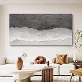 preiswerte Landschaftsgemälde-handgemaltes abstraktes, minimalistisches Strand-Acrylgemälde auf Leinwand, handgefertigt, große Wandkunst, Textur, Ozeanwellengemälde, individuelles Wabi-Sabi-Gemälde, Wanddekoration