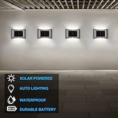 cheap Outdoor Wall Lights-2/4pcs Solar Wall Light Up and Down Outdoor IP65 Waterproof LED Step Light Solar Fence Lights For Outdoor Yard Garden Lawn Patio Courtyard Fences Driveway Pathway Decoration