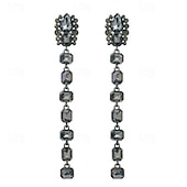 abordables Boucles d&#039;oreilles-Femme Boucle d&#039;Oreille Créoles Longue Précieux mode simple Imitation de diamant Des boucles d&#039;oreilles Bijoux Noir Pour Mariage Soirée 1 paire