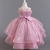 Kids Girls' Flower Girl Dress Party Dress Sequin Sleeveless Wedding Party Special Occasion Sequins Mesh Adorable Sweet Cotton Polyester Asymmetrical Party Dress Summer Spring Fall 4-13 Years White cheap Flower Girl's Dresses-Kids Girls' Flower Girl Dress Party Dress Sequin Sleeveless Wedding Party Special Occasion Sequins Mesh Adorable Sweet Cotton Polyester Asymmetrical Party Dress Summer Spring Fall 4-13 Years White