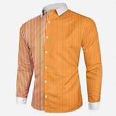 abordables Chemises habillées pour hommes-Homme Chemise Chemises imprimées Plaid Vacances Plein Air Violet Bleu Roi Orange manche longue Col rabattu Printemps été Vêtement Tenue Imprimer