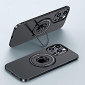 Недорогие Чехлы для iPhone-телефон Кейс для Назначение Айфон 15 Про Макс Плюс iPhone 14 13 12 Pro Max Plus Кейс на заднюю панель со стендом Поддержка беспроводной зарядки Защита от удара ПК Металл
