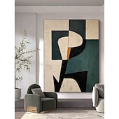 preiswerte Abstrakte Gemälde-Beiges Wabi-Sabi-Ölgemälde, handgefertigte Wandkunst, schwarzes beiges abstraktes Gemälde, großes schwarzes, minimalistisches Ölgemälde, Wandkunst, beige strukturiertes Leinwandgemälde, neutrale