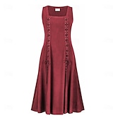 cheap Dresses-Retro Vintage Punk &amp; Gothic Medieval Vacation Dress Dress Masquerade Outlander Women&#039;s Halloween Party Vacation Dress sca Medieval Clothing