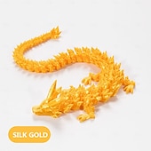 voordelige Beelden-3D-geprinte kristallen draak edelsteen draak 3D gelede draak speelgoed draaibaar en draak Chinees flexibel realistisch ornament