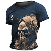 economico Magliette 3D-Per uomo Pop art Teschi maglietta T-shirt Manica corta maglietta Stampa 3D Girocollo Camicia Giornaliero Originale Retrò vintage Sportivo Per eventi Per uscire Nero Blu marino Marrone Primavera estate