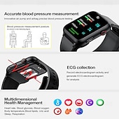 ieftine Ceasuri Smart-Pompa de aer tip airbag testare precisă a tensiunii arteriale ECG monitorizare a temperaturii pedometru compatibil cu Android iOS pentru femei și bărbați autonomie lungă