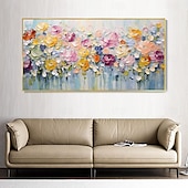 abordables Peintures fleurs/botaniques-Peinture à l&#039;huile de fleur de printemps 3d peinte à la main abstraite plantation florale colorée peinture à la main texture œuvre d&#039;art peinture à la main moderne paysage naturel peinture pour salon