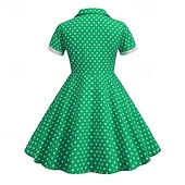 cheap Dresses-1950s Retro Vintage Rockabilly Dress Flare Dress Polka dots Fancy Dress Girls' Christmas Halloween Carnival Prom Event / Party Cocktail Party Kid's Dress Homecoming Dresses