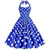 cheap Dresses-Retro Vintage 1950s Rockabilly Dress Swing Dress Polka dots Women&#039;s Carnival Masquerade Daily Wear Bachelorette Party Adults Dress Homecoming Dresses