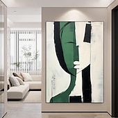 abordables Peintures Abstraites-figure peintures abstraites visages peints à la main peinture à l&#039;huile moderne tentures murales faites à la main art conception simple toile cadre photo illustration décor de cuisine grande taille