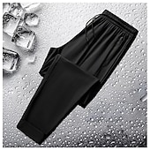 baratos calça casual-Homens Calças Calça verão Calça casual Cintura elástica Bolso Com Zíper Côr Sólida Resistente a rugas Esportes Comprimento total Ao ar livre Casual Casual Calças Preto Cinzento Cintura Alta Com