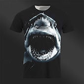 Недорогие 3D футболки-Муж. Графика Животное Акула Футболка С короткими рукавами Футболка 3D печать Вырез под горло Рубашка Повседневные Оригинальный рисунок Ретро Для спорта и активного отдыха Праздники На выход