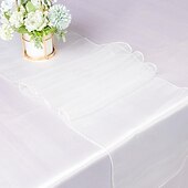 abordables Monsieur et Madame Mariage-10 pièces drapeau de table en fil de verre minimaliste moderne 30*275 cm drapeau de table de banquet de mariage d&#039;hôtel