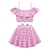 abordables Traje de baño de dos piezas-Niños Chica Bañador Exterior Playa Estampado Trajes de baño 2-12 años Verano 20365+bolsas 20365+gorro de natación