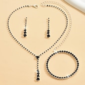 ieftine Seturi de Bijuterii-Seturi de bijuterii 4 buc Ștras Aliaj Cercei Coliere Brățări Pentru femei Elegant Epocă Modă Geometric Geometric Shape Set de bijuterii Pentru Nuntă Aniversare Invitat la nunta