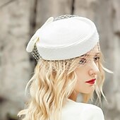 economico Fascinatori &amp; Cappelli-Cappelli Tulle Fibra Bombetta / Cappello a cloche Cappello di paglia Matrimonio Tè Elegante Matrimonio Con Fiocco Tulle Copricapo Copricapo