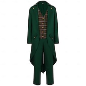cheap Outfits-Retro Vintage Punk &amp; Gothic Medieval Blouse / Shirt Pants Cosplay Costume Ren Faire Vampire Gentleman Men&#039;s Viking Fantasy Halloween Carnival Masquerade Party / Evening Adults&#039; Coat Blouse Pants
