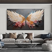 cheap Abstract Paintings-Handmade Original wing Oil Painting On Canvas Wall Art Decor Abstract Minimalist golden Painting for Home Decor With Stretched Frame/Without Inner Frame Painting
