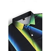 abordables Polo géométrique pour homme-Homme Géométrique Chemise de golf Manche Courte Polos Chemises à Col Occasionnel Vêtements de vacances Tenue formelle Vêtements de festival Impression 3D Boutons Été Jaune
