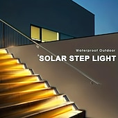 Недорогие Наземные огни-Солнечные фонари на террасе с датчиком движения, светильники для ступенек, водонепроницаемые уличные светильники для ступенек, автоматическое включение/выключение солнечных фонарей для ступенек, лестниц, крыльцо, двор, патио, дорожка, украшение