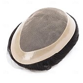 preiswerte Toupets-Herren Remy Menschenhaar Toupees Glatt / Wellen Monofilament / 100% handgebunden / Vollspitze Beste Qualität / Natürlicher Haaransatz / 100% Jungfrau Party / Valentinstag / Freizeitskleidung